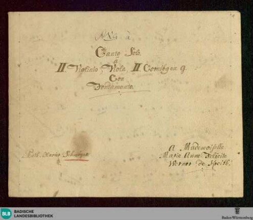 Felix namque es - Don Mus.Ms. 1752 : S, orch, bc; G