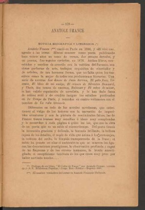 Anatole France : Noticia biográfica y literaria