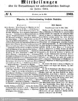 Allgmeine, die Ständeversammlung betreffende Nachrichten