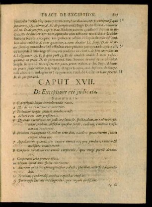 Caput XVII. De Exceptione rei judicatae.