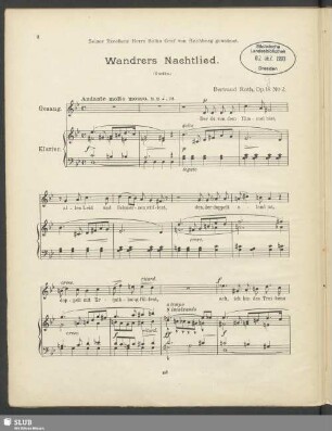 Bertrand Roth: Wandrers Nachtlied