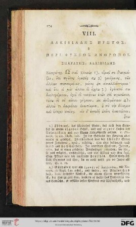 VIII. Der erste Alcibiades oder von der menschlichen Natur