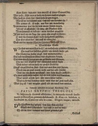 12. Tumulus admodum Reverend. Excellentiss. Viri, Pauli Gryphii Theologi. [...]