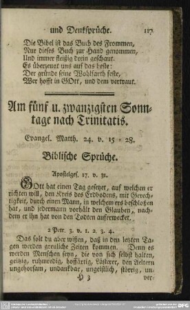 Am fünf u. zwanzigsten Sonntage nach Trinitatis