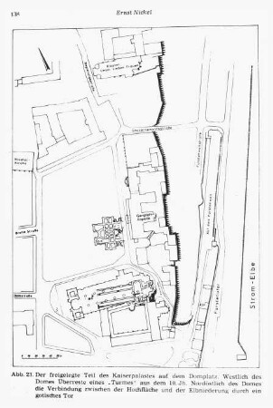 Magdeburg, Kaiserpalast, Domplatz, Ausgrabung, Grundriss Ernst Nickel