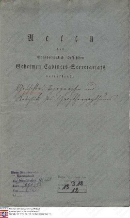 Geschichte, Topographie, Statistik, Großherzogtum Hessen (11er), Oberhessen