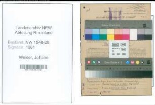 Entnazifizierung Johann Weiser , geb. 20.06.1899 (Beamter)