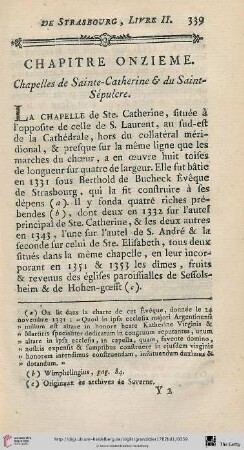 Chapitre onzieme: Chapelles de Sainte-Catherine & du Saint-Sépulcre