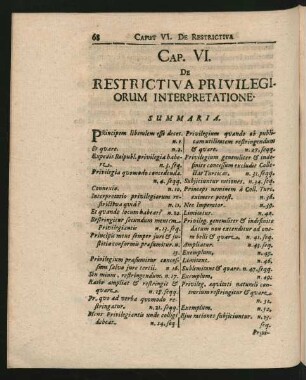 Cap. VI. De Restrictiva Privilegiorum Interpretatione.