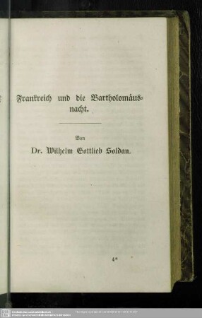 Frankreich und die Bartholomäusnacht