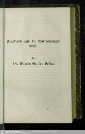 Frankreich und die Bartholomäusnacht