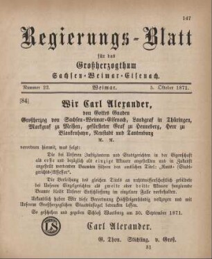 Nr. 22 : 5. Oktober 1871