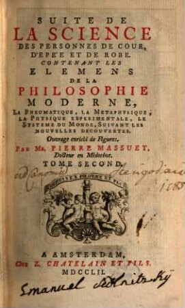 La Science Des Personnes De Cour, D'Epée Et De Robe, [8,2]. Suite De La Science Des Personnes De Cour, D'Epée Et De Robe ; 2