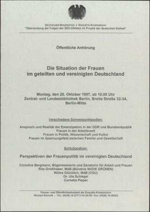 Die Situation der Frauen im geteilten und vereinigtem Deutschland