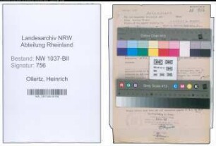 Entnazifizierung Heinrich Ollertz , geb. 08.01.1904 (Uhrmacher)