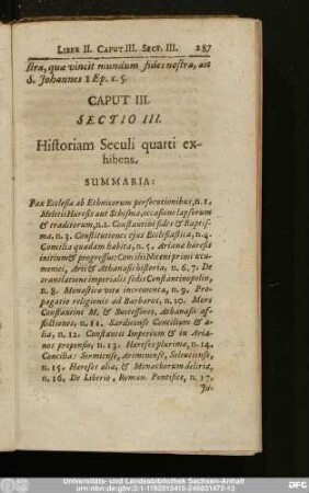 Sectio III. Historiam Seculi quarti exhibens.
