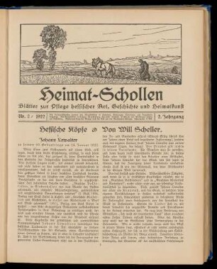 Heimat-Schollen 2. Jahrgang, Nr. 2, 1922