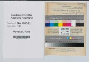 Entnazifizierung Hans Mevissen, geb. 22.12.1900 (Staedt.Angest.)