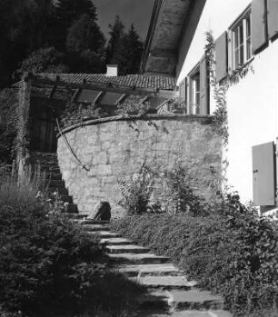 Oberstdorf. Haus Wüster. Treppenaufgang zur Veranda