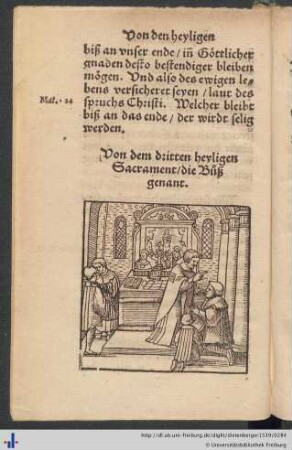 Von dem dritten heyligen Sacrament, die Buß genant