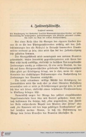 4. Zollverhältnisse