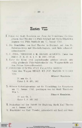 Kasten VIII.