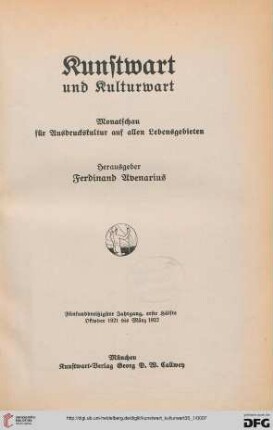 35,1: Kunstwart und Kulturwart