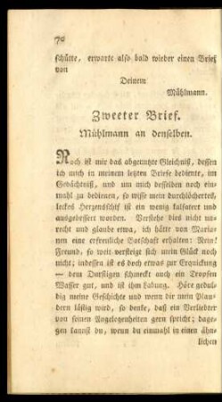 Zweeter Brief. Mühlmann an denselben