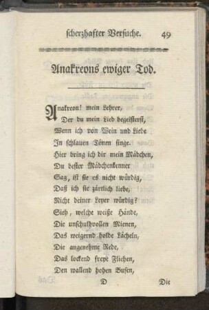 Anakreons ewiger Tod