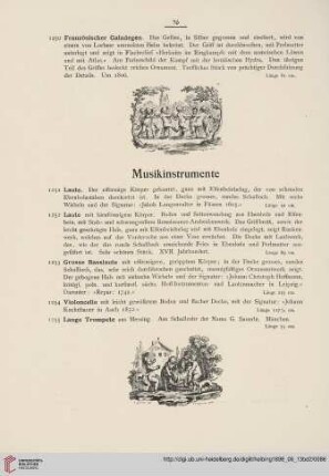 Musikinstrumente (Nr. 1251 - 1255)