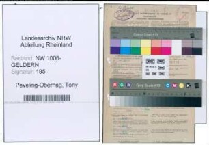Entnazifizierung Tony Peveling-Oberhag , geb. 06.02.1897 (Lehrer)