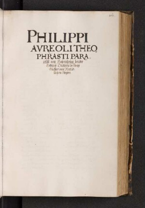 Philippi Aureoli Theophrasti Paracelsi