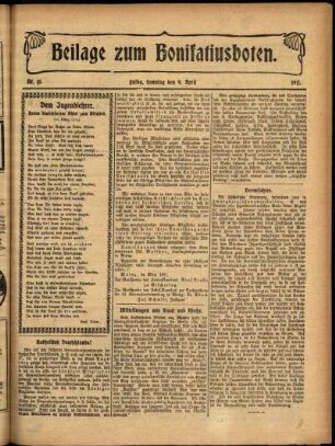 Zweite Ausgabe vom Sonntag, den 09. April 1911.