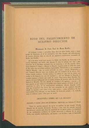 Ecos del fallecimiento de nuestro director