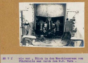 Foto des Maschinenraums eines von Renault gebauten französischen Tanks (Panzer)