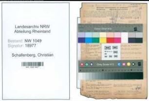 Entnazifizierung Christian Schallenberg , geb. 08.01.1891 (Bahnsekretaer)