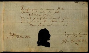 J. Schweikhardt, R. P. (Silhouette). Tuttlingen, 07.10.1782.