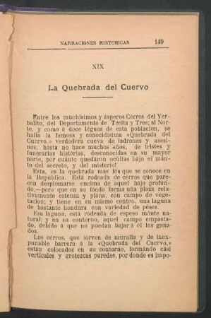 XIX - La quebrada del cuervo