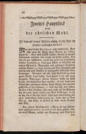 Zweites Hauptstück von der ehelichen Wahl