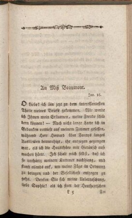 An Miß Beaumont. Jun. 16.