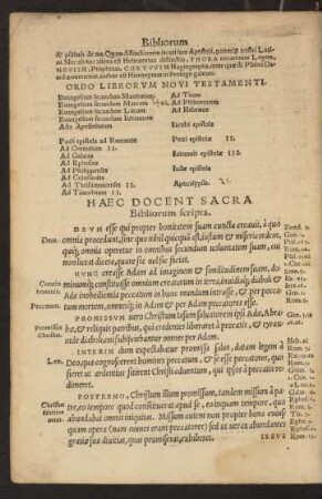 Haec Docent Sacra Bibliorum scripta.