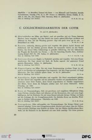 C. Goldschmiede-Arbeiten der Gotik (Nr. 60-89)