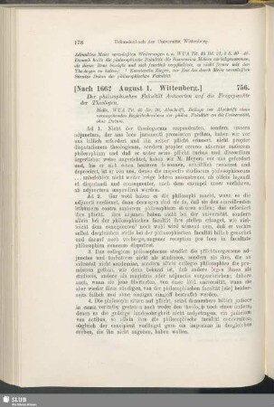 756. [Nach 1662, August 1. Wittenberg]