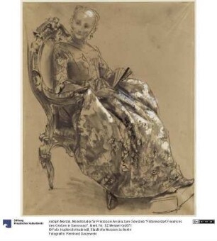 Modellstudie für Prinzessin Amalia zum Gemälde "Flötenkonzert Friedrichs des Großen in Sanssouci"