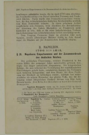 B. Napoleon. 1796 bis 1815