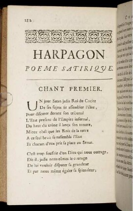 Harpagon poeme satirique.
