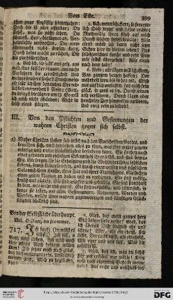 III. Von den Pflichten und Gesinnungen der wahren Christen gegen sich selbst