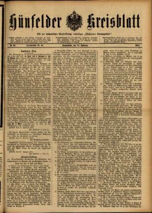 Ausgabe vom Samstag, den 14. Februar 1914.