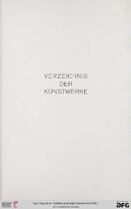 Verzeichnis der Kunstwerke