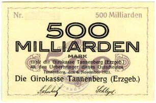 Gutschein über 500 Milliarden Mark